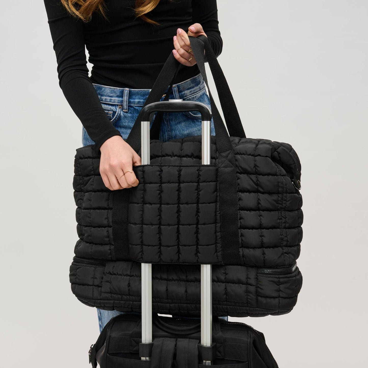 Globetrotter Quilted Nylon Puffer Travel Weekender