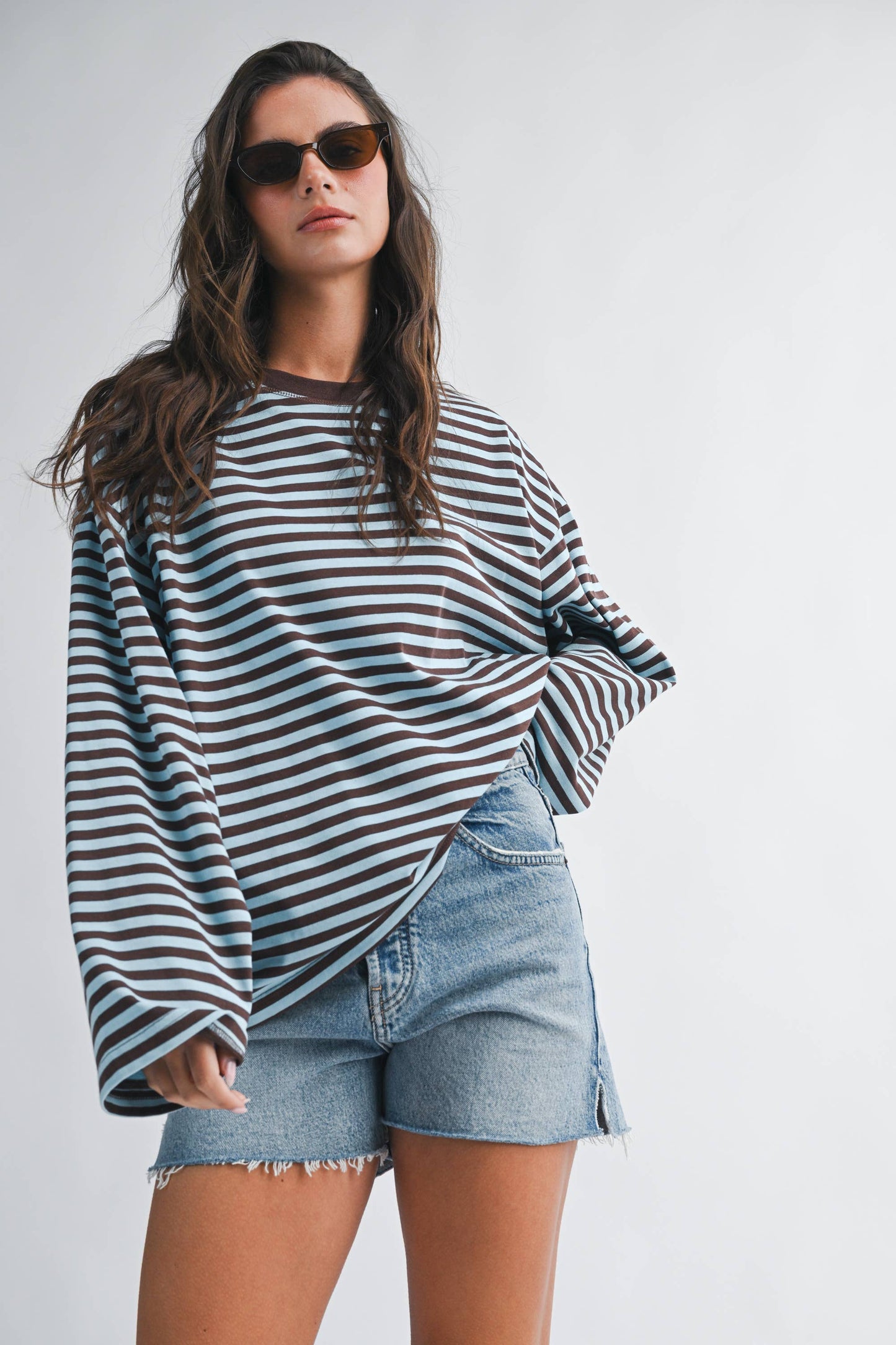 Oversized Stripe Long Sleeve Top