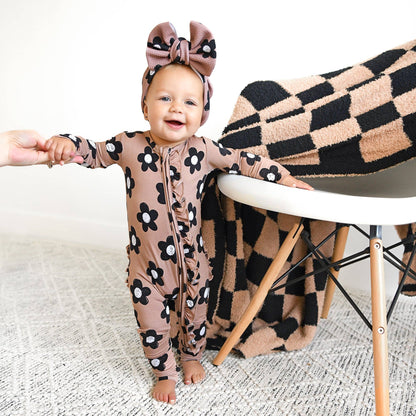 Coco RUFFLE ZIP Bamboo One Piece Flowers Baby Clothing