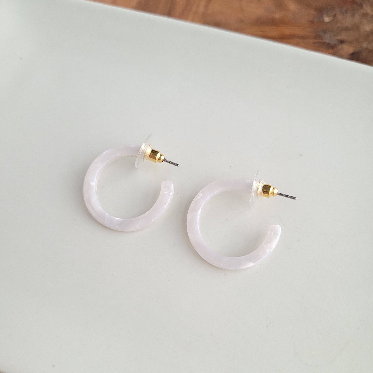Cam Mini Hoops - Pearl // Jewelry, Earrings