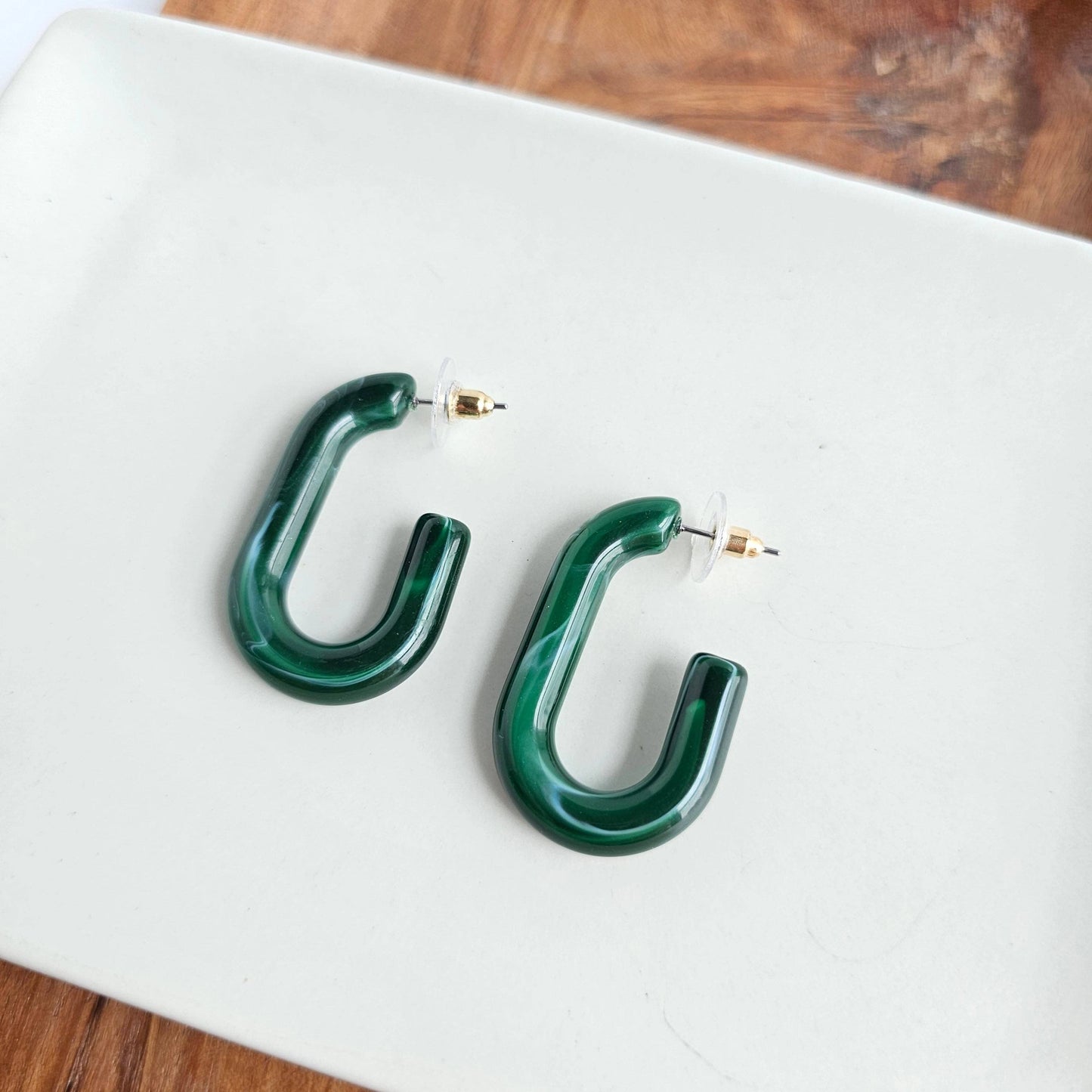 Joanna Hoops - Forest Green // Jewelry, Earrings, Fall