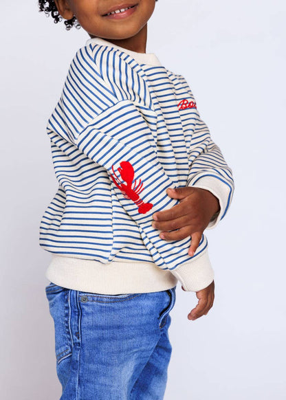 Youth Boston Striped Patch Sweatshirt