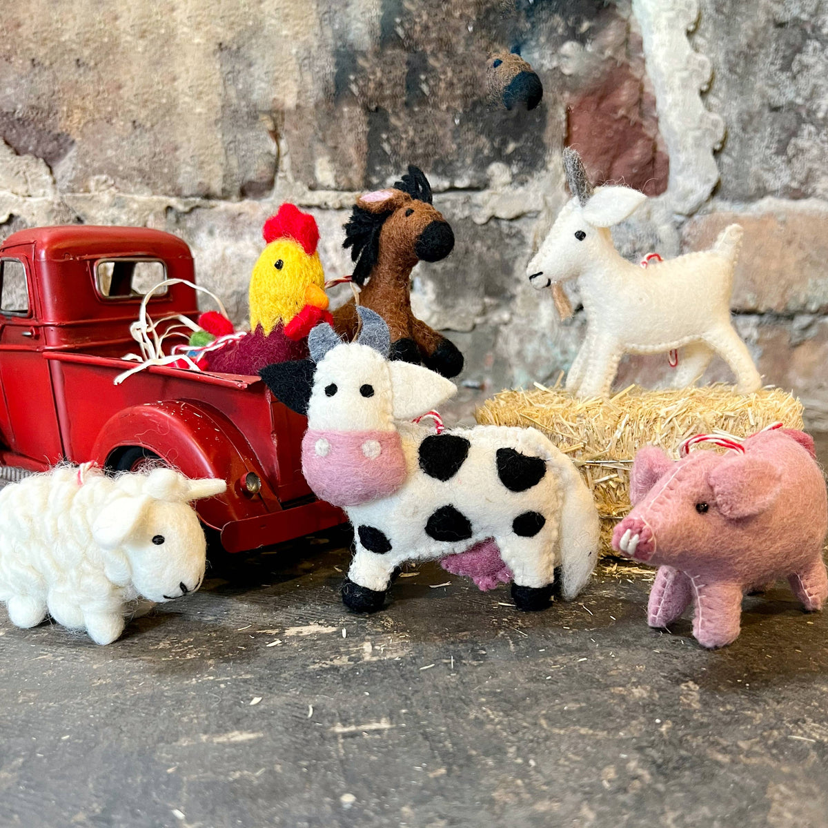 Farm Animal Felt Wool Christmas Ornaments