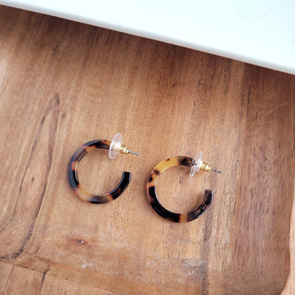 Cam Mini Hoops - Tortoise // Jewelry, Earrings, Fall