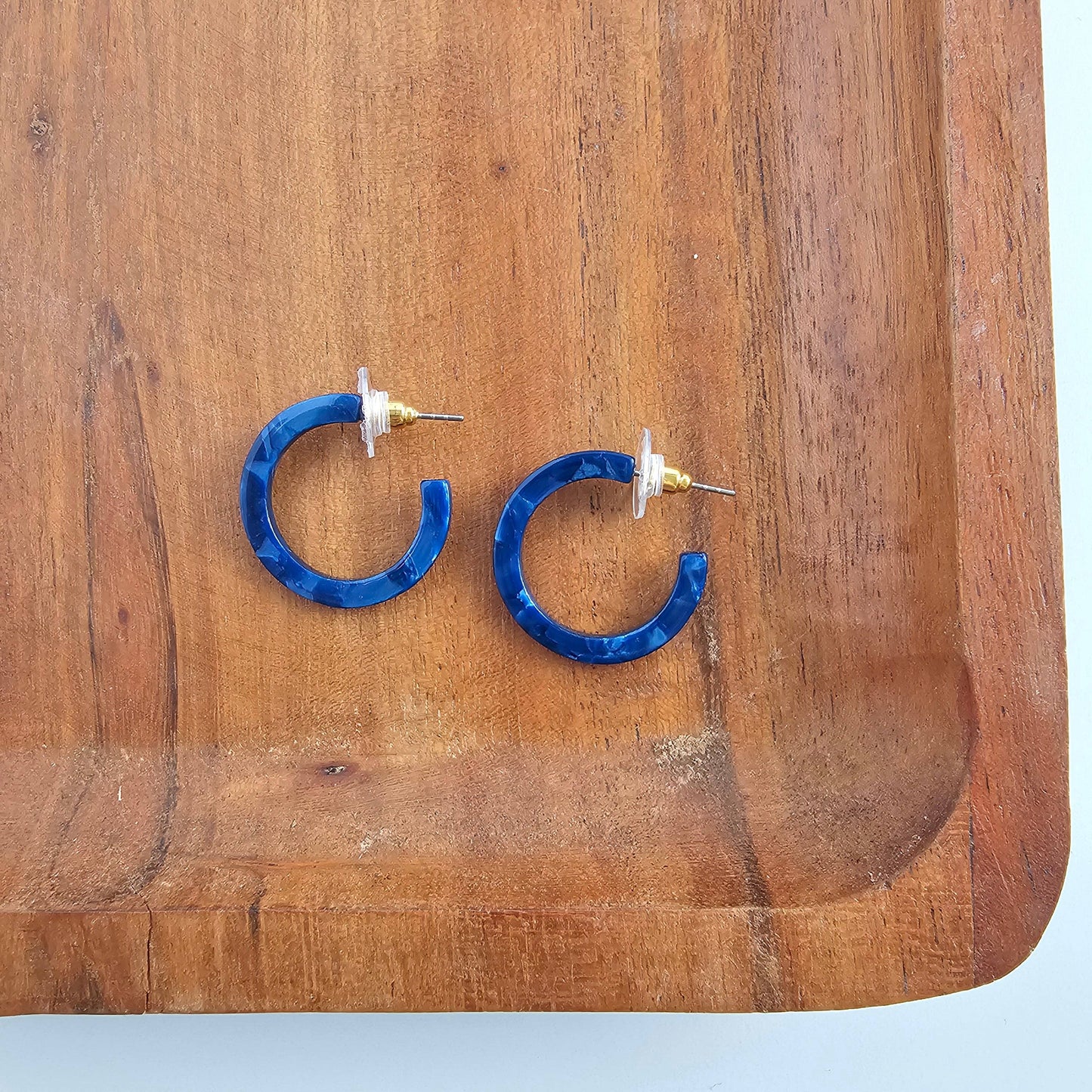 Cam Mini Hoops - Navy // Jewelry, Earrings, Fall