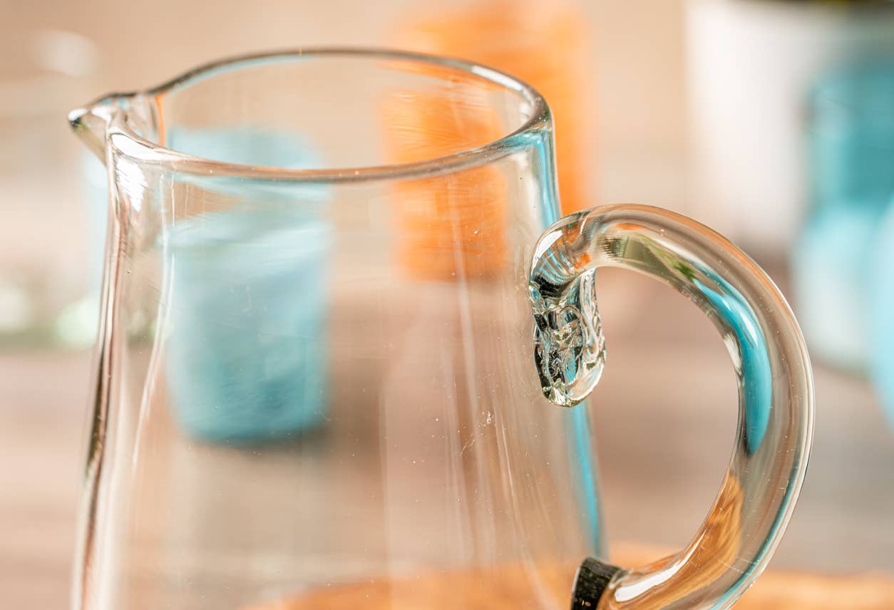 Handblown Glass Pitcher - Clear