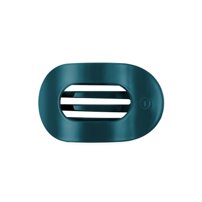Teal With It Medium Flat Round Hair Clip
