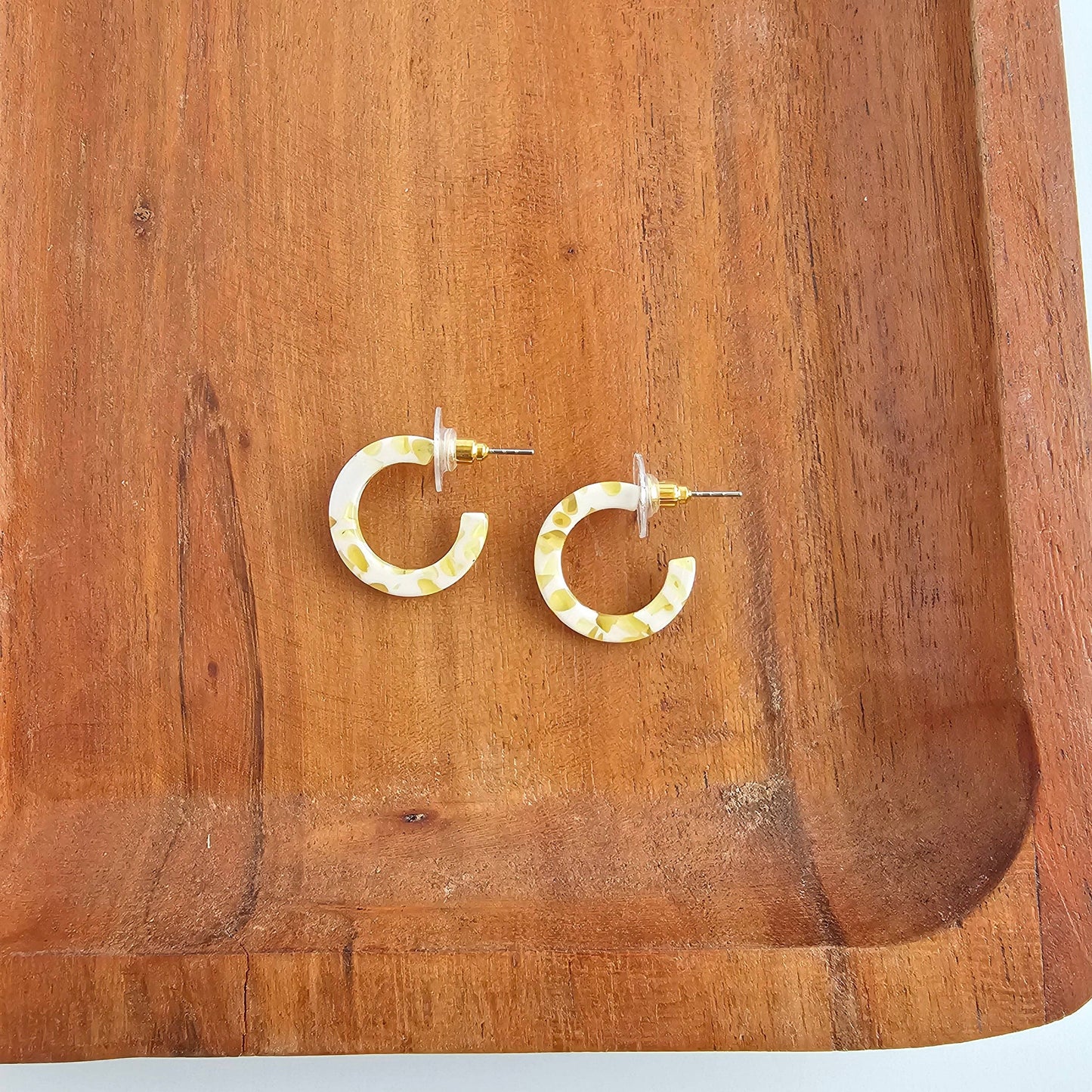 Micro Cam Mini Hoops - Buttercream Dot // Easter Jewelry