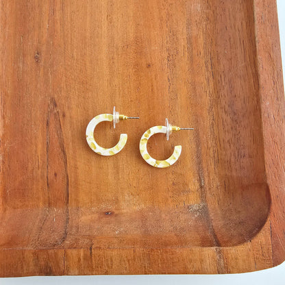 Micro Cam Mini Hoops - Buttercream Dot // Easter Jewelry