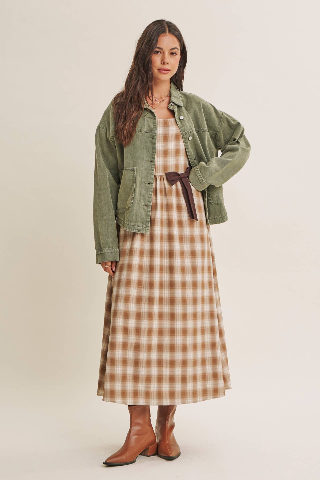 WASHED COTTON TWILL UTILITY OVERSIZED JACKET