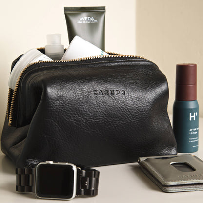 Leather Toiletry Bag -Natural