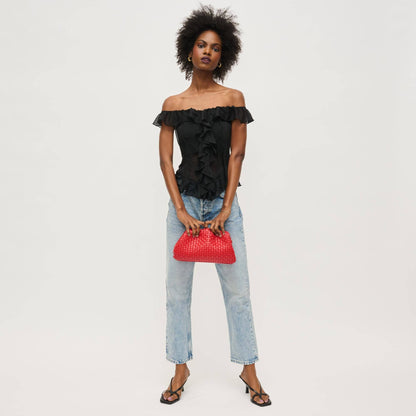 Tate Woven Frame Clutch