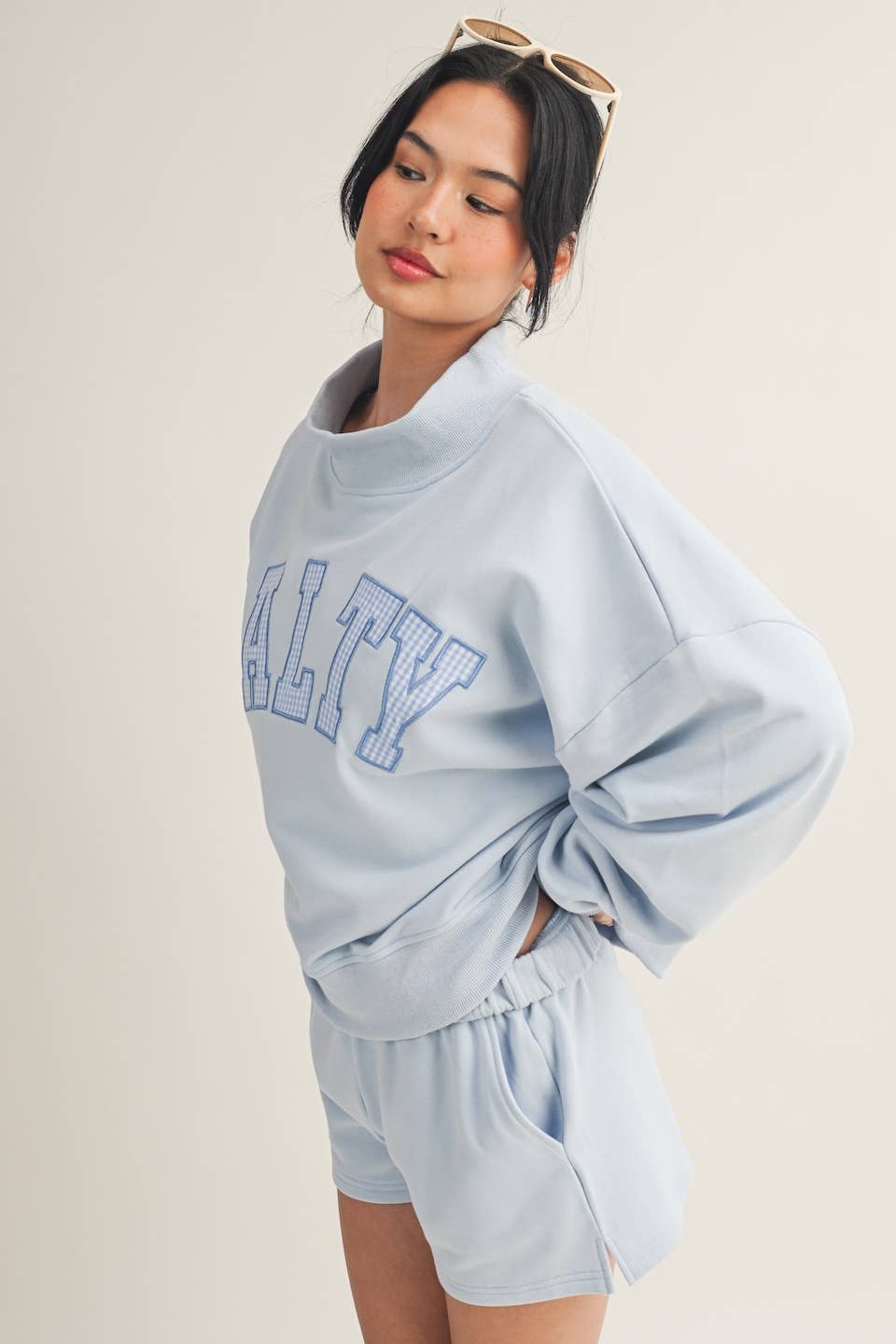Salty Oversized Mock Neck Sweatshirt