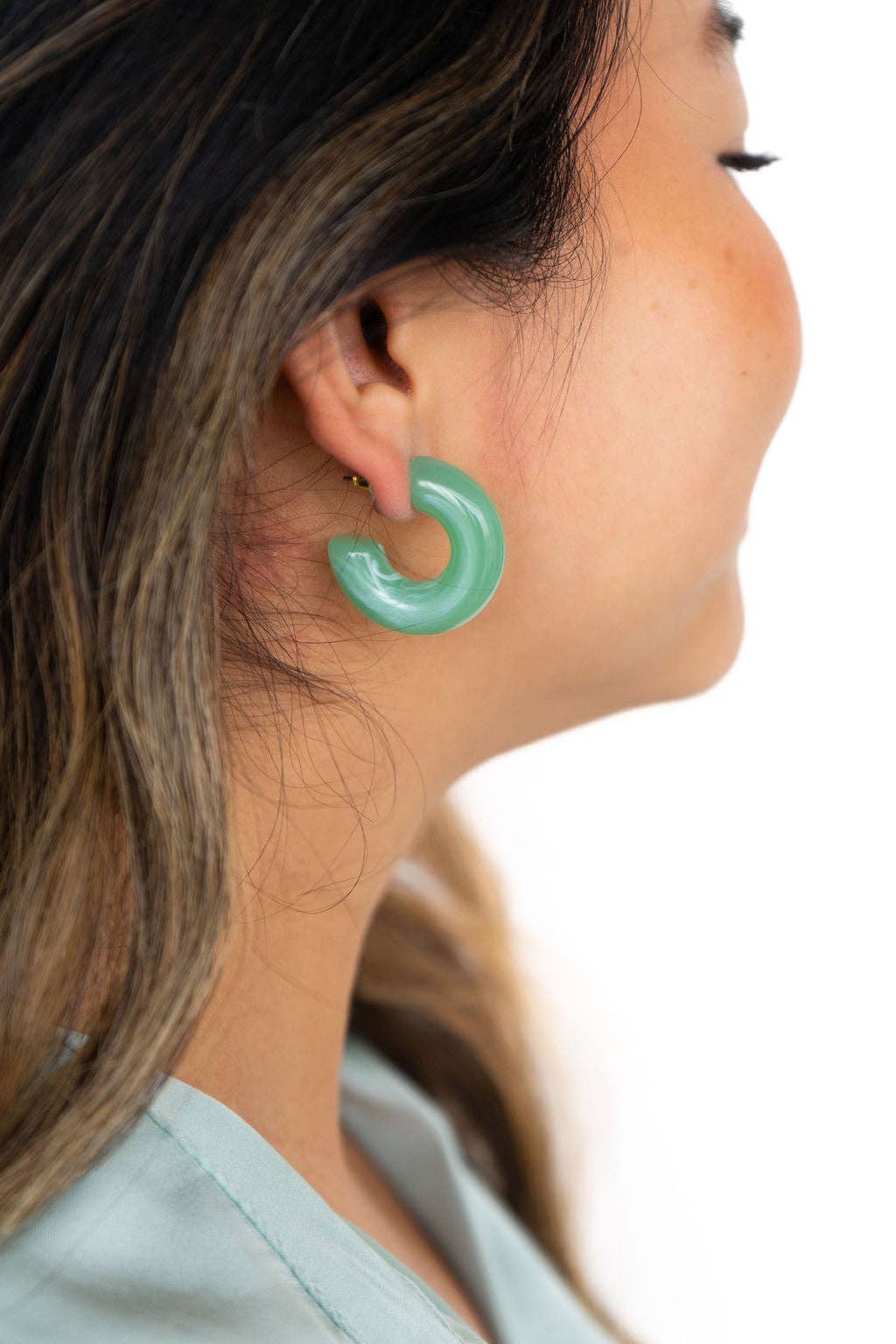 Chloe Hoops - Sage // Jewelry, Earrings, Fall