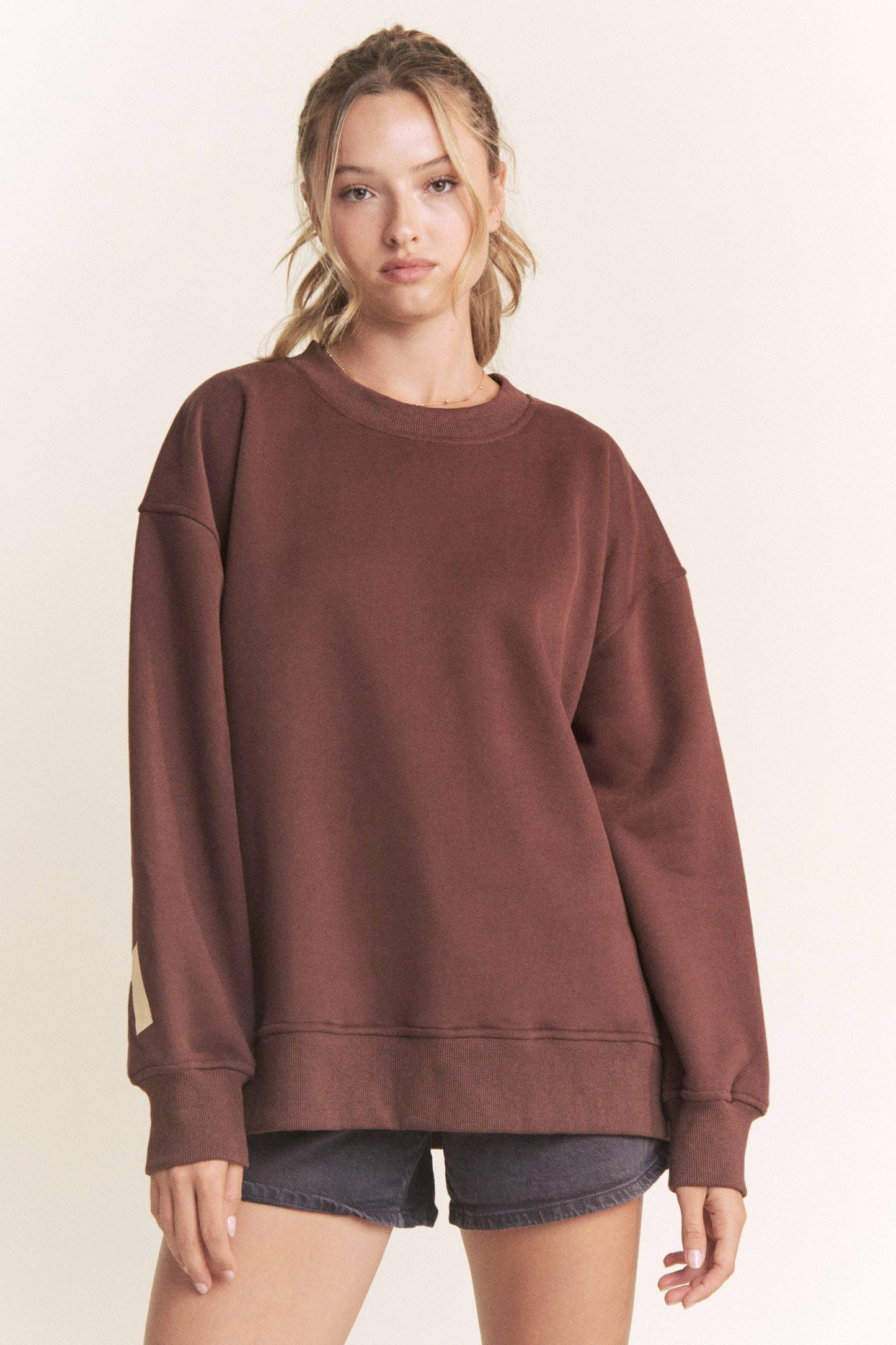 Be Yourself Love Yourself Printed Oversized Sweatshirt