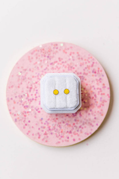 Yellow Smiley Stud Earrings