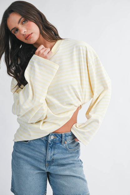 Oversized Stripe Long Sleeve Top