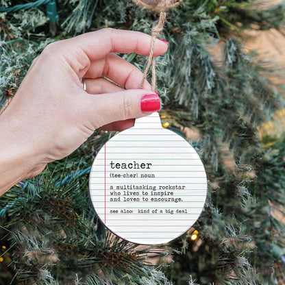 Teacher Definition Bulb Ornament