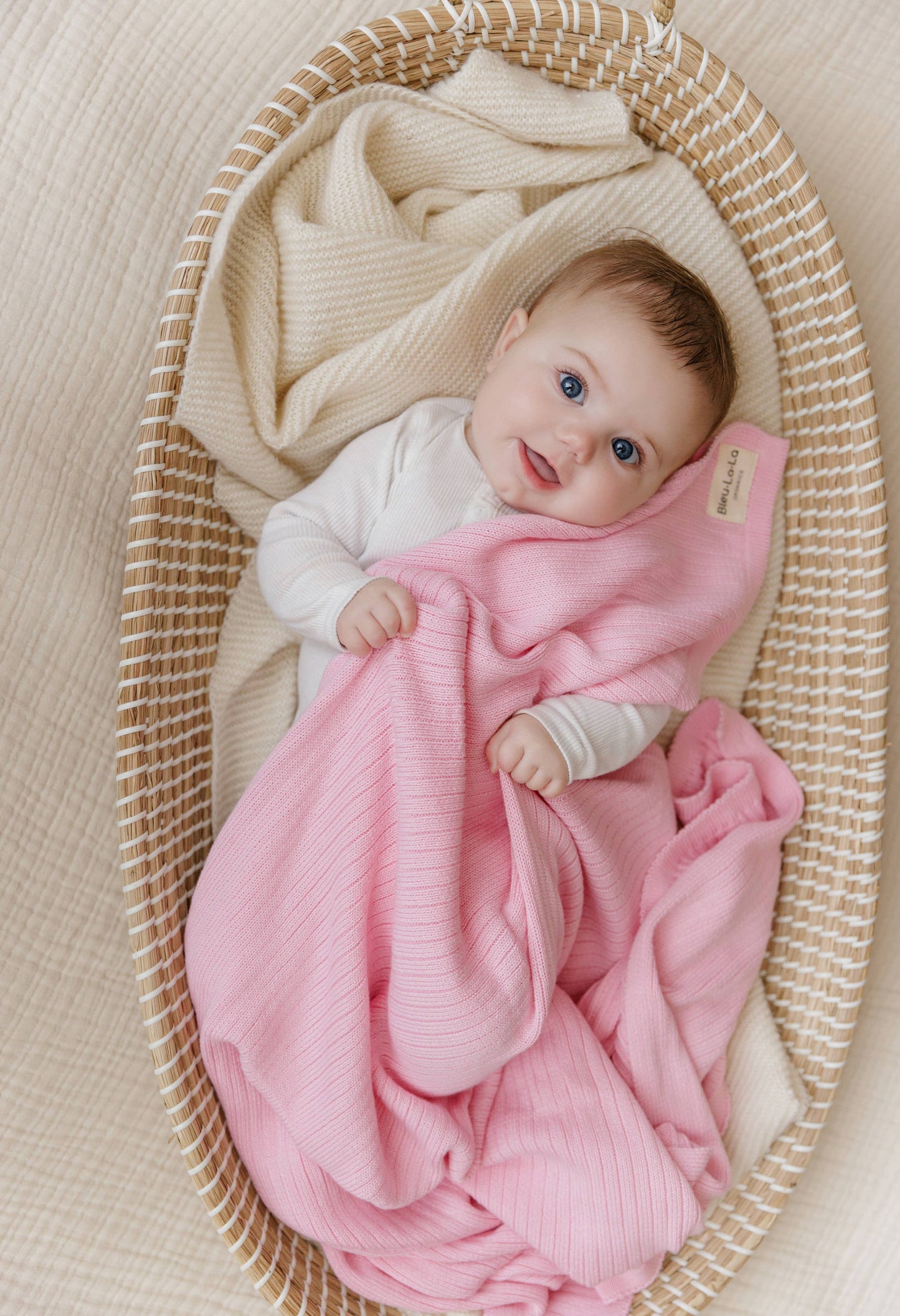 NEW! 100% Luxury Organic Cotton Ribbed Baby Swaddle Blanket