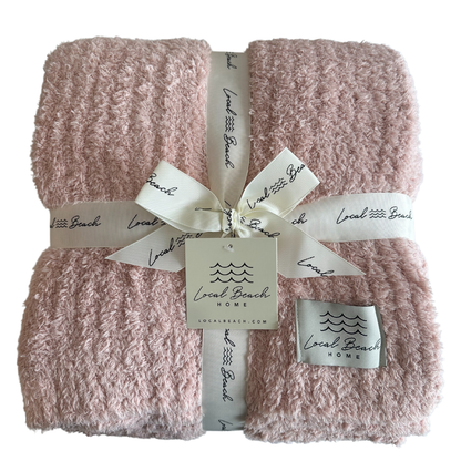 Solid Ribbed Luxe Home Cozy Blanket