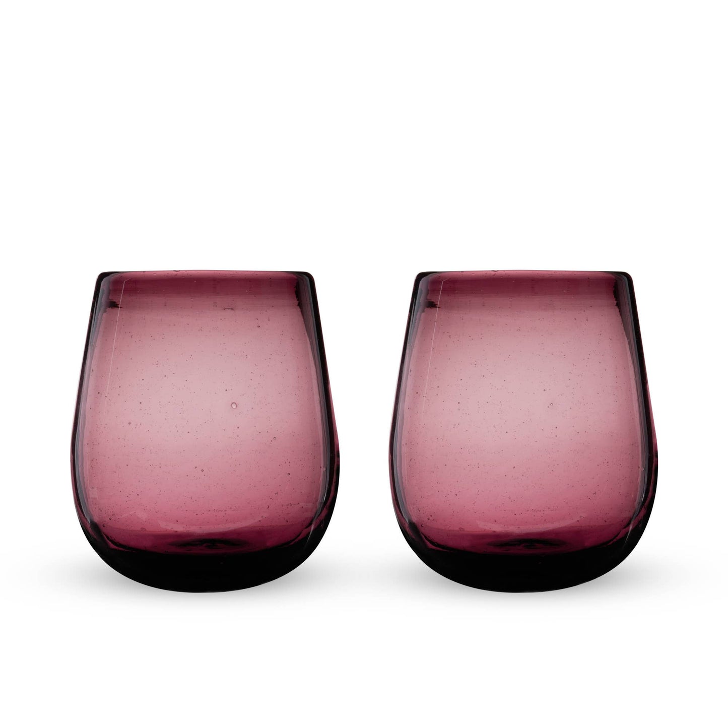 Rosado Recycled Glass Stemless Wine Glasses Set of 2