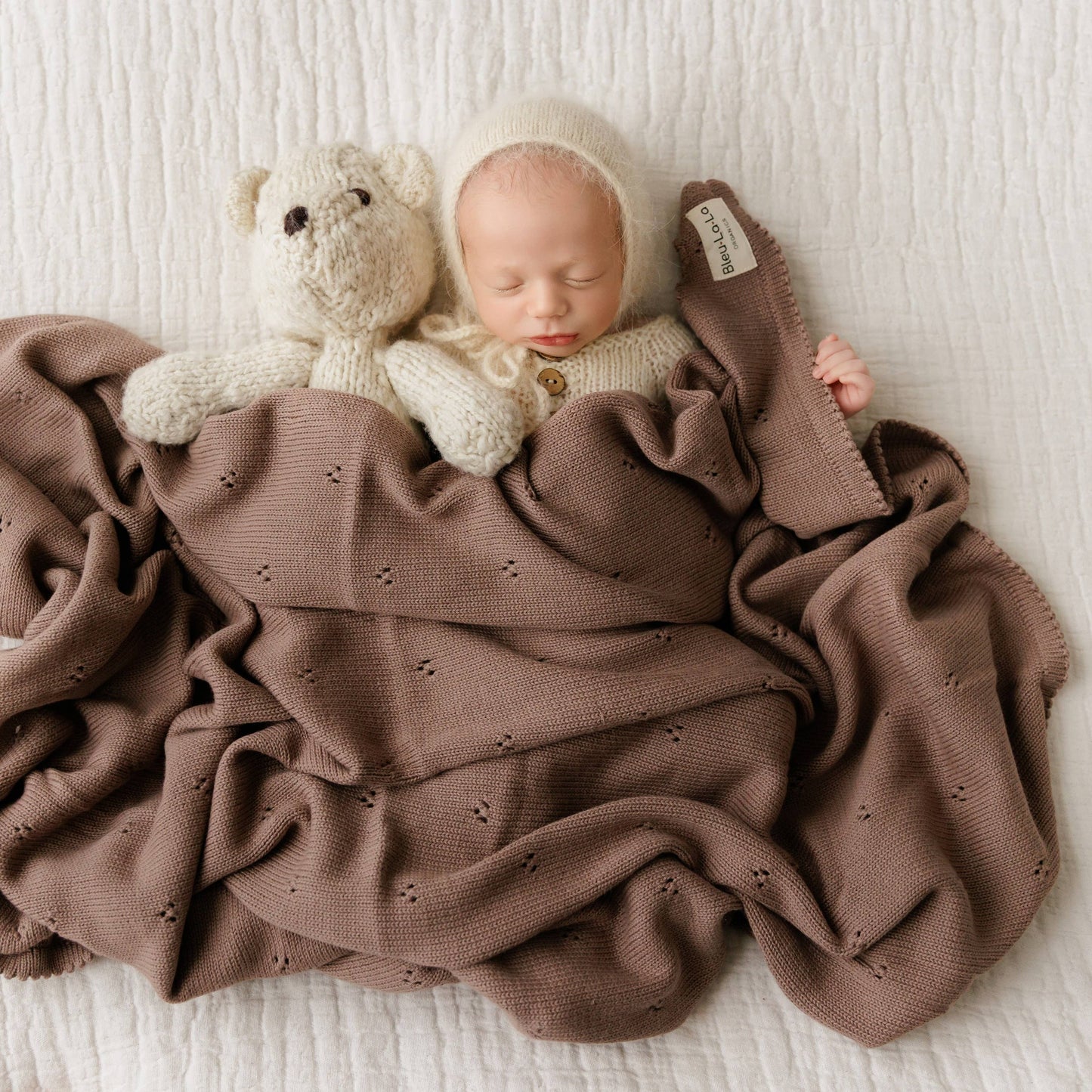 100% Organic Cotton Pointelle Swaddle Receiving Baby Blanket