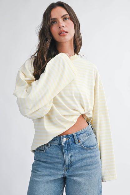 Oversized Stripe Long Sleeve Top
