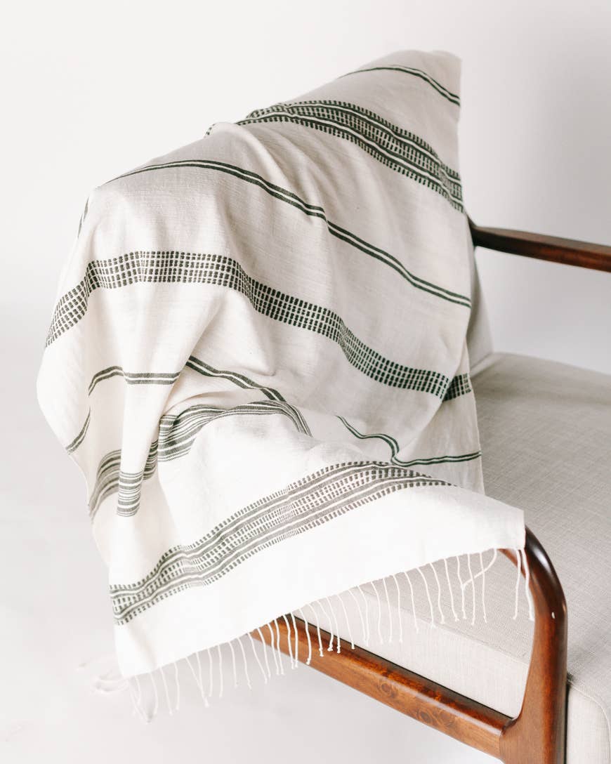 Aden Cotton Throw Blanket | Handwoven in Ethiopia