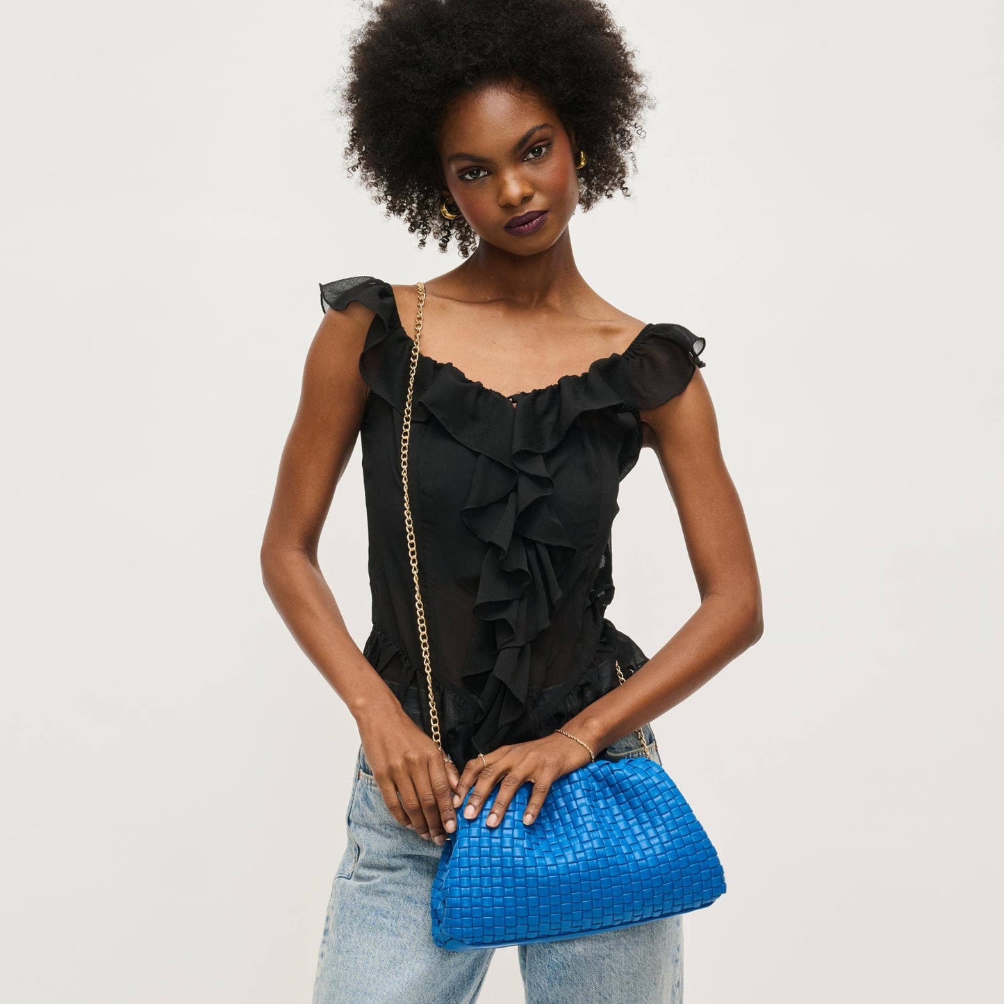 Tate Woven Frame Clutch