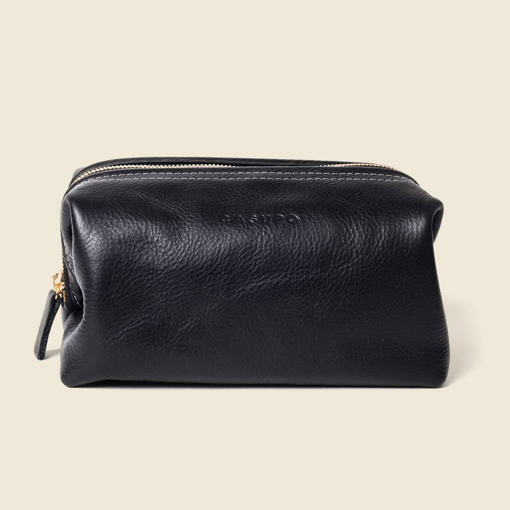 Leather Toiletry Bag -Natural