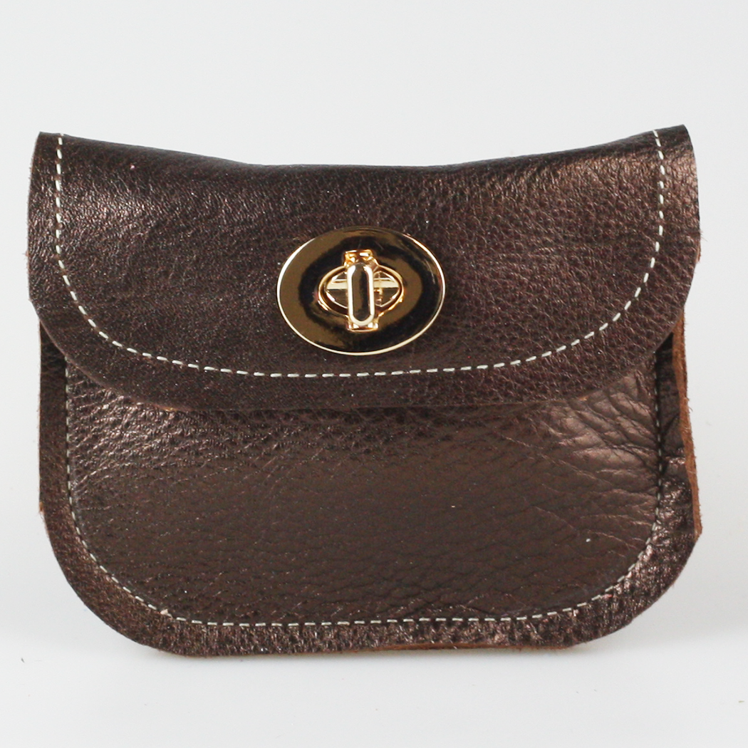 The Turnlock Metallic Leather Wallets: 2sizes!