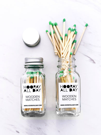 Colorful Wooden Matches In Little Glass Bottle - New Colors!