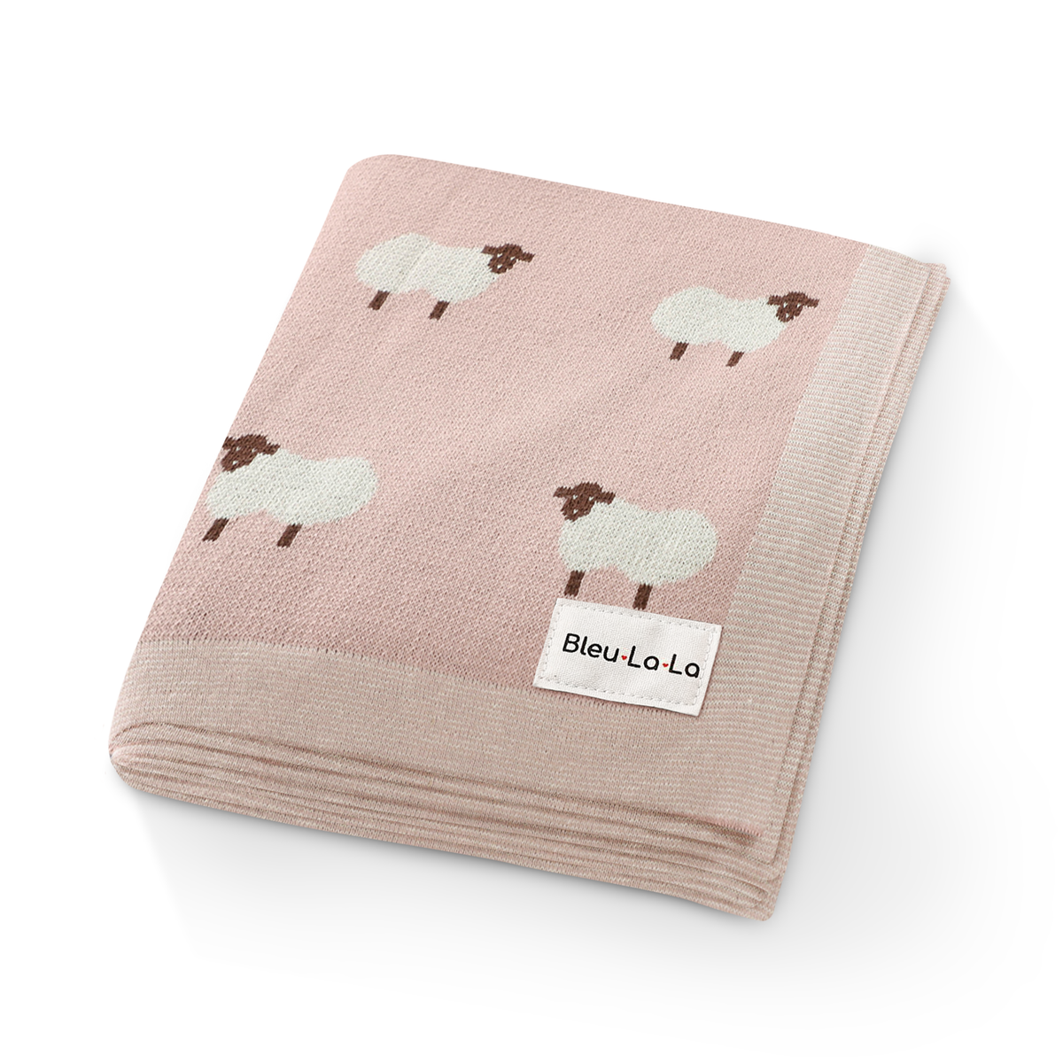 100% Luxury Cotton Receiving Swaddle Baby Blanket - Sheep