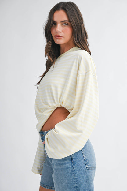 Oversized Stripe Long Sleeve Top