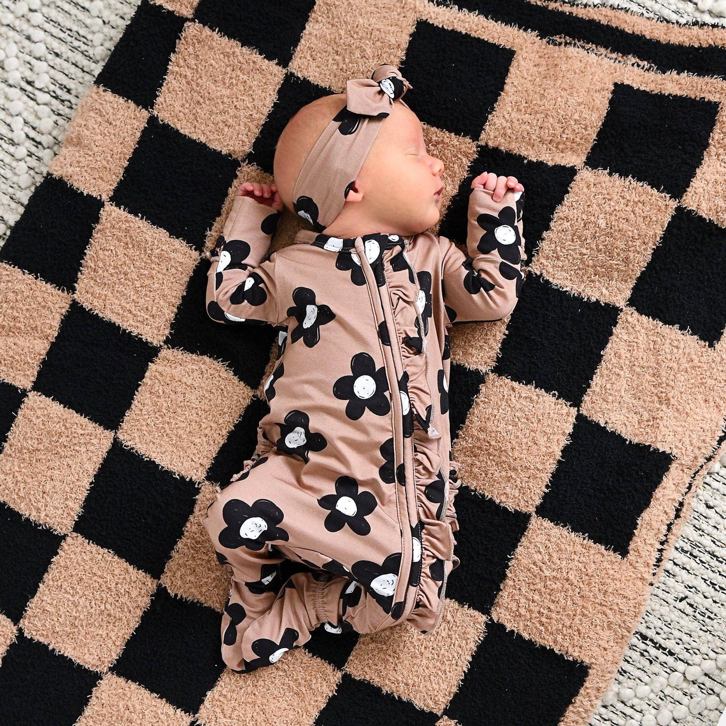 Coco RUFFLE ZIP Bamboo One Piece Flowers Baby Clothing