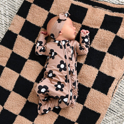 Coco RUFFLE ZIP Bamboo One Piece Flowers Baby Clothing