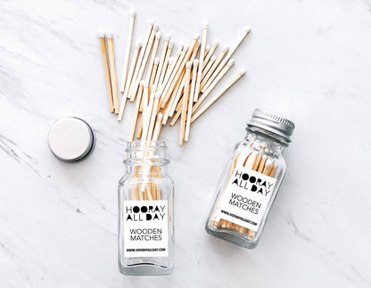 Colorful Wooden Matches In Little Glass Bottle - New Colors!
