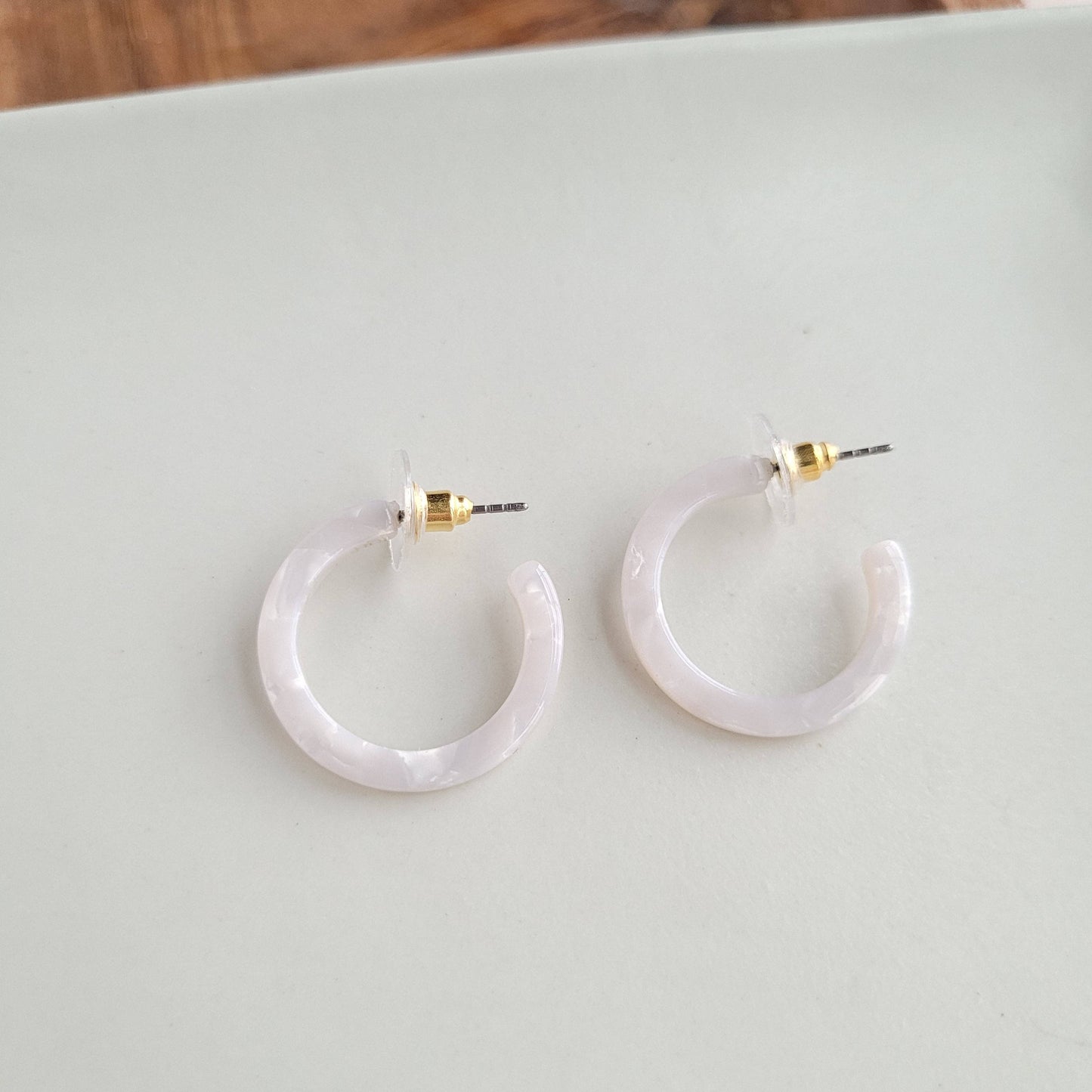 Cam Mini Hoops - Pearl // Jewelry, Earrings