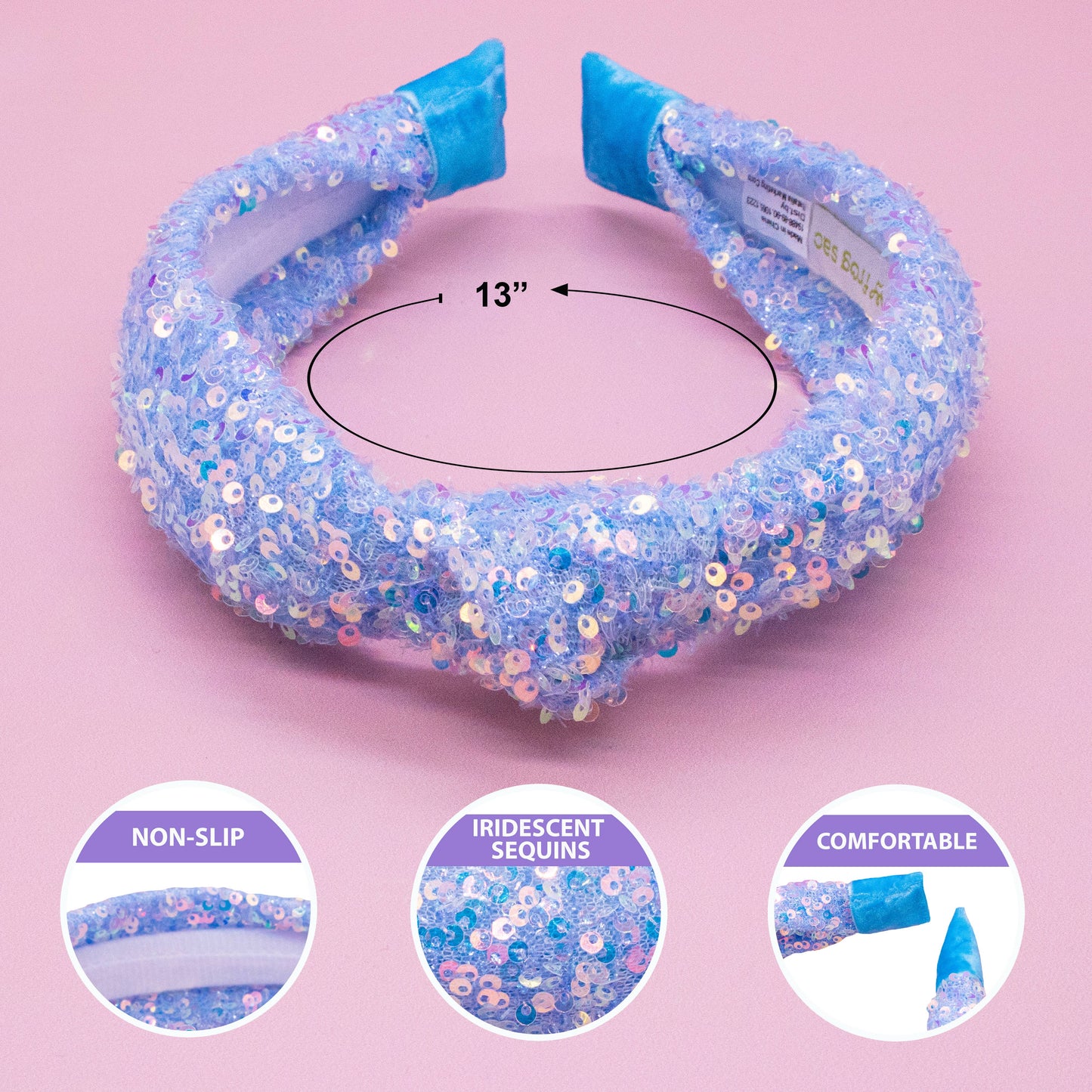 Kids Knot Headband - Sequin Knotted Hair Band Accessories