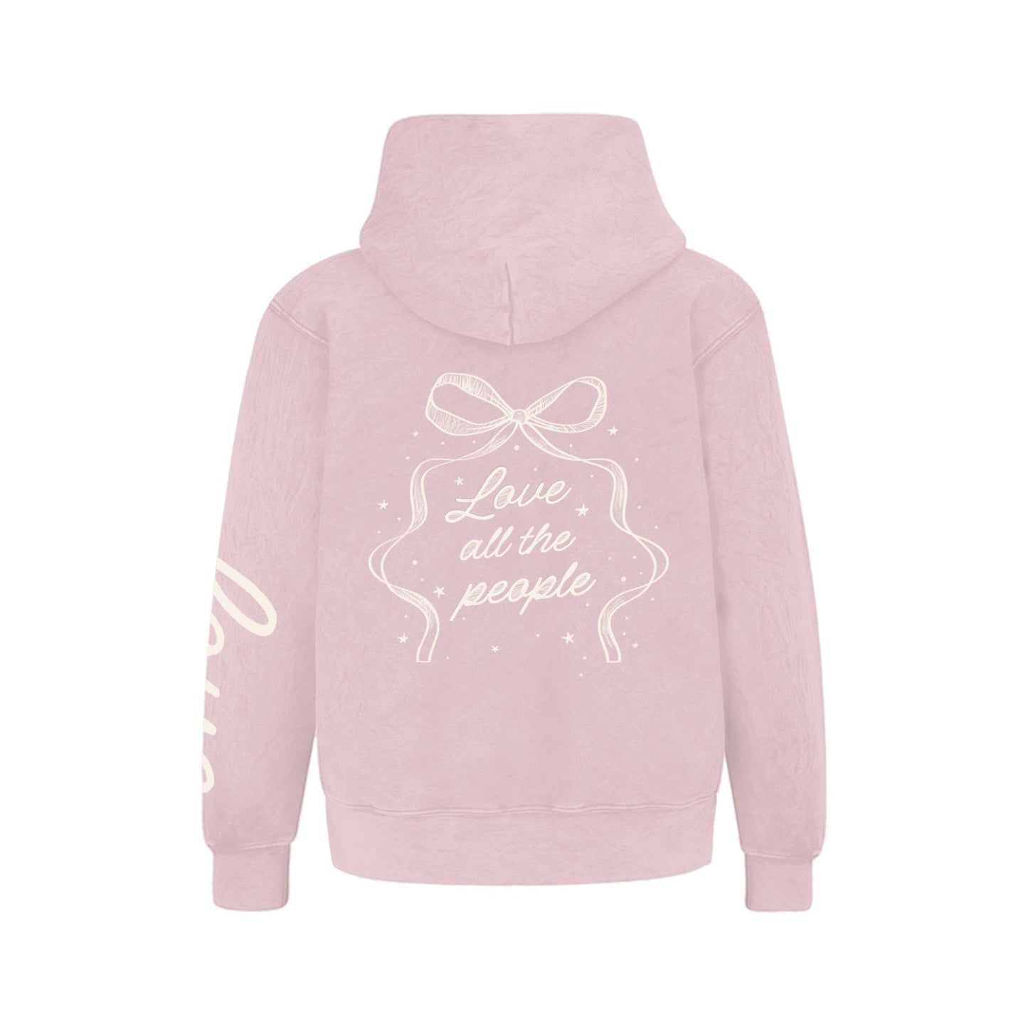 Kids Love People Hoodie-Washed Pink-Girls