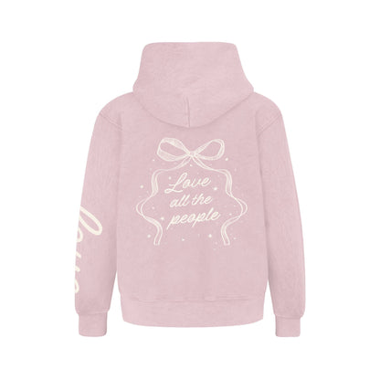 Kids Love People Hoodie-Washed Pink-Girls