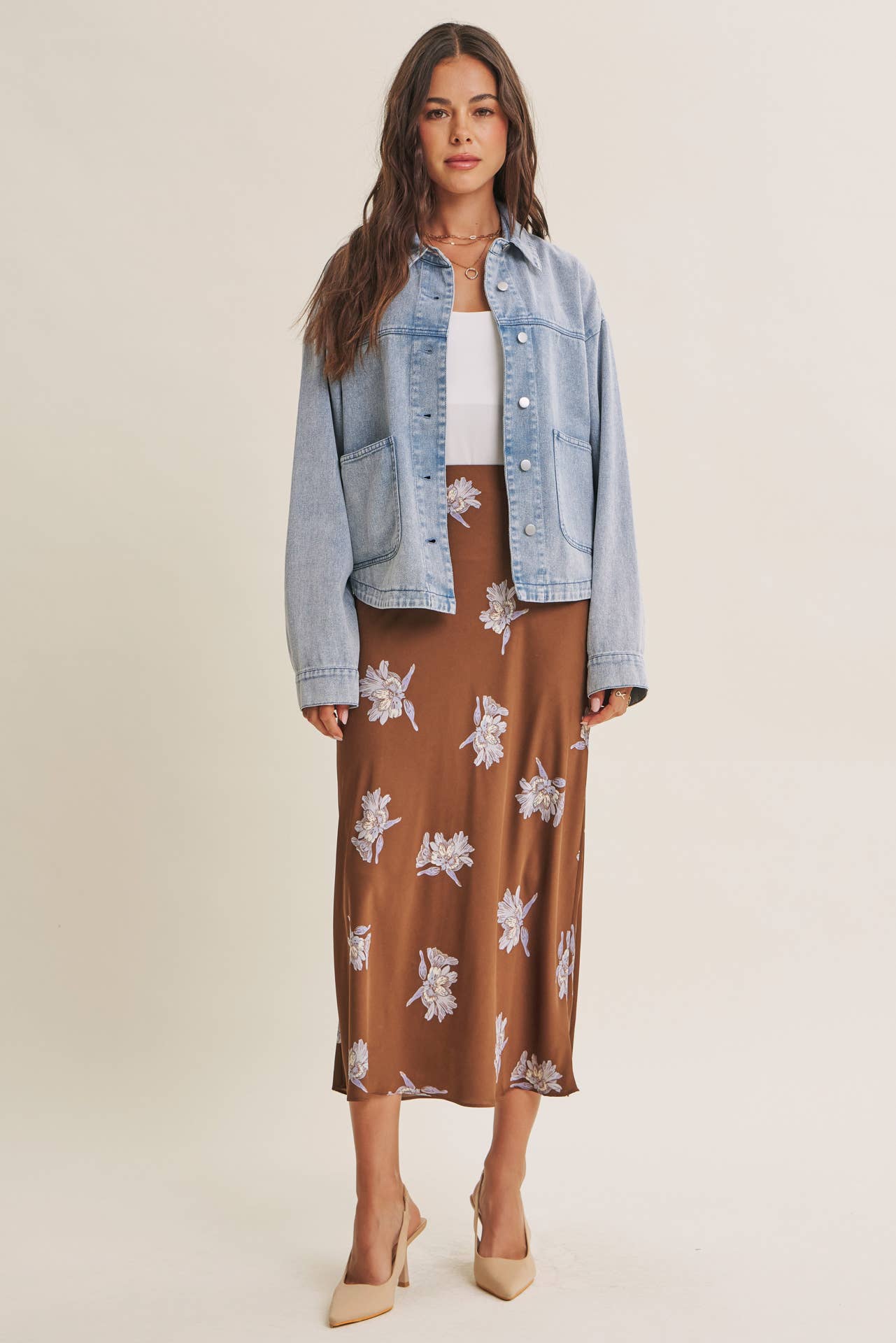 WASHED COTTON TWILL UTILITY OVERSIZED JACKET