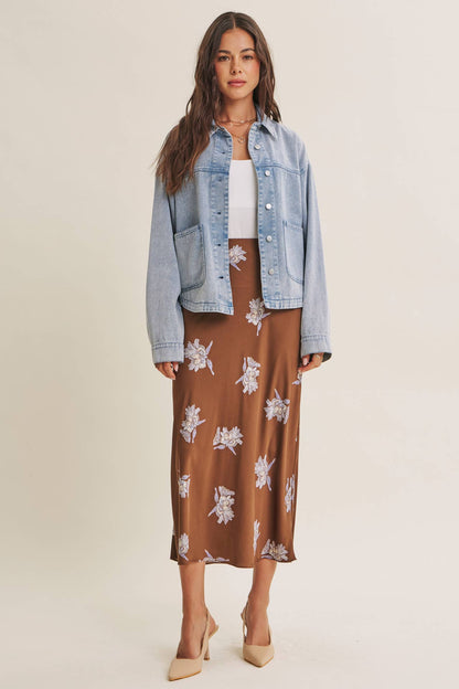 WASHED COTTON TWILL UTILITY OVERSIZED JACKET
