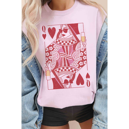 CHAMPAGNE QUEEN OF HEARTS Oversized Graphic Tee