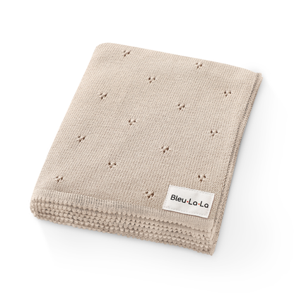 100% Organic Cotton Pointelle Swaddle Receiving Baby Blanket