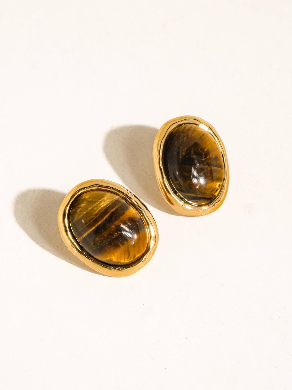 Dahlia 18K Gold Vintage Natural Stone Earring
