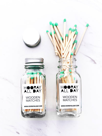 Colorful Wooden Matches In Little Glass Bottle - New Colors!