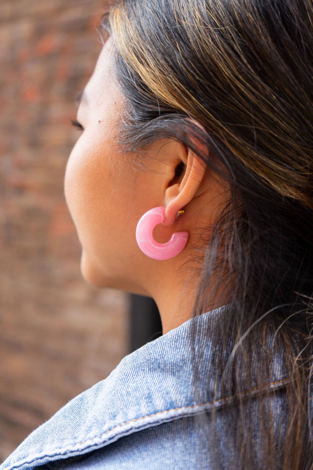 Chloe Hoops - Pink // Jewelry, Earrings