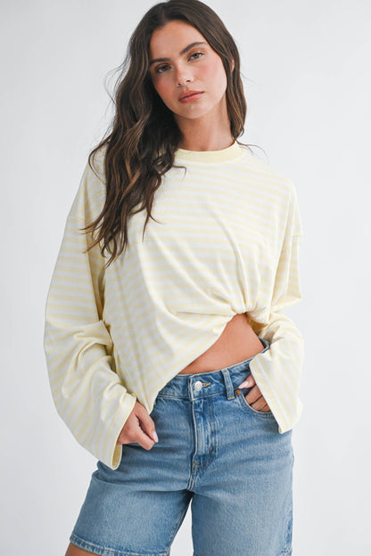 Oversized Stripe Long Sleeve Top