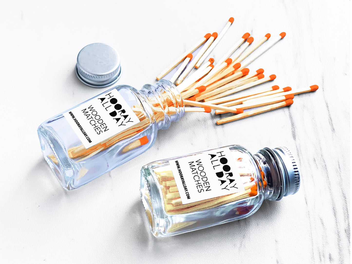 Colorful Wooden Matches In Little Glass Bottle - New Colors!